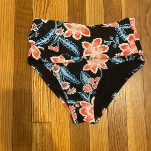 Old Navy Black Floral Bikini Bottom